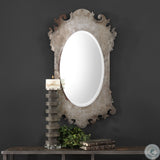 Vitravo Oxidized Silver Oval Mirror