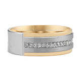 14k Two-Tone Gold Diamond Men?s Band (8mm)