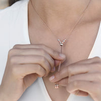14k White and Rose Gold Lariat Necklace (26 in.)