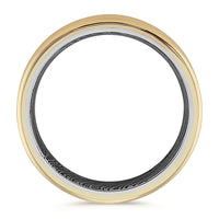14k Yellow Gold and Damascus Steel Band (8mm)