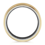 14k Yellow Gold and Damascus Steel Band (8mm)