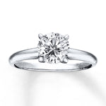 Certified Diamond Round-Cut Ring 1-1/2 carats 14K White Gold