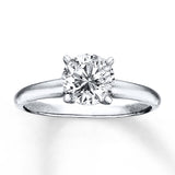 Certified Diamond Round-Cut Ring 1-1/2 carats 14K White Gold