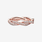 Sparkling Twisted Lines Ring