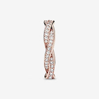 Sparkling Twisted Lines Ring