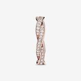 Sparkling Twisted Lines Ring
