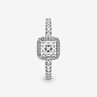 Square Sparkle Halo Ring