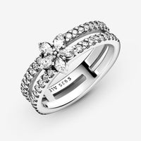Copy of Sparkling Snowflake Double Ring