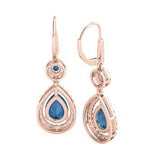 LONDON BLUE TOPAZ & 1/3 CT. TW. DIAMOND EARRINGS IN 10K ROSE GOLD