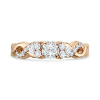 SHARE HELZBERG DIAMOND MASTERPIECE® 5/8 CT. TW. DIAMOND ENGAGEMENT RING IN 18K ROSE GOLD