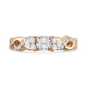 SHARE HELZBERG DIAMOND MASTERPIECE® 5/8 CT. TW. DIAMOND ENGAGEMENT RING IN 18K ROSE GOLD