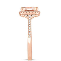 MORGANITE & 1/4 CT. TW. DIAMOND RING IN 14K ROSE GOLD
