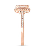 MORGANITE & 1/4 CT. TW. DIAMOND RING IN 14K ROSE GOLD