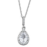 LAB-CREATED WHITE SAPPHIRE EARRING, PENDANT & RING GIFT SET IN STERLING SILVER