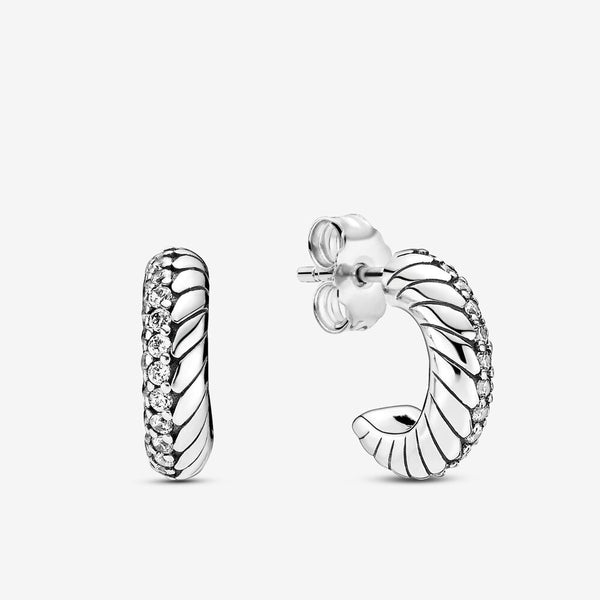 Copy of Pavé Snake Chain Pattern Hoop Earrings