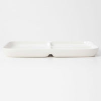 BEIGE PORCELAIN SQUARE PLATE WITH PARTITION L