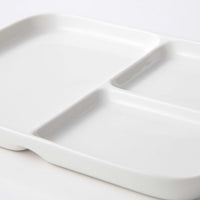 BEIGE PORCELAIN SQUARE PLATE WITH PARTITION L