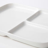 BEIGE PORCELAIN SQUARE PLATE WITH PARTITION L