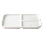 BEIGE PORCELAIN SQUARE PLATE WITH PARTITION L