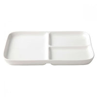 BEIGE PORCELAIN SQUARE PLATE WITH PARTITION L