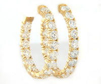 8.39ctw Round Diamond Inside-Out Hoop Earrings in 18K