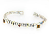 David Yurman Renaissance, Citrine and Tourmaline Cuff Bracelet, 925 and 14kt