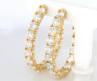 8.39ctw Round Diamond Inside-Out Hoop Earrings in 18K