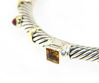 David Yurman Renaissance, Citrine and Tourmaline Cuff Bracelet, 925 and 14kt