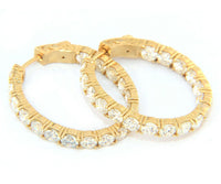 8.39ctw Round Diamond Inside-Out Hoop Earrings in 18K
