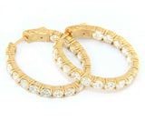 8.39ctw Round Diamond Inside-Out Hoop Earrings in 18K
