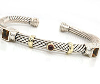 David Yurman Renaissance, Citrine and Tourmaline Cuff Bracelet, 925 and 14kt