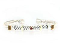 David Yurman Renaissance, Citrine and Tourmaline Cuff Bracelet, 925 and 14kt