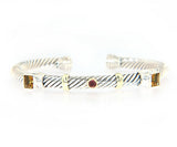 David Yurman Renaissance, Citrine and Tourmaline Cuff Bracelet, 925 and 14kt