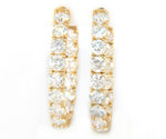 8.39ctw Round Diamond Inside-Out Hoop Earrings in 18K