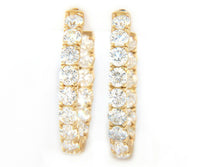 8.39ctw Round Diamond Inside-Out Hoop Earrings in 18K