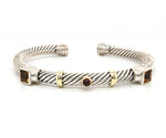David Yurman Renaissance, Citrine and Tourmaline Cuff Bracelet, 925 and 14kt