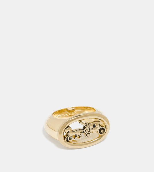 Horse And Carriage Oval Ring