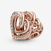 Sparkling Entwined Hearts Charm