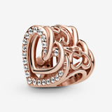 Sparkling Entwined Hearts Charm