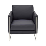Coco Blue Leather Accent Chair