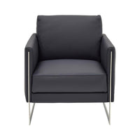 Coco Blue Leather Accent Chair