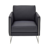 Coco Blue Leather Accent Chair