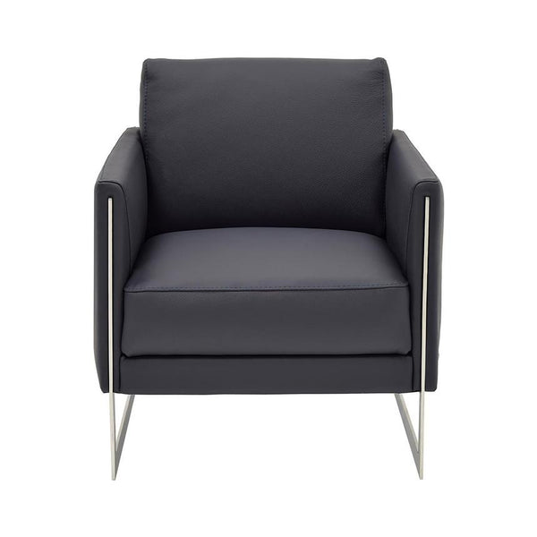 Coco Blue Leather Accent Chair