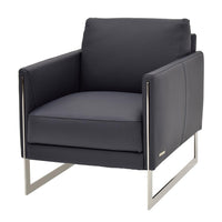 Coco Blue Leather Accent Chair
