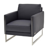 Coco Blue Leather Accent Chair