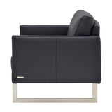 Coco Blue Leather Accent Chair