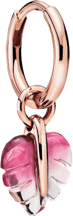 Pandora pink murano glass online leaf hoop earrings