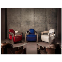 Aviator II Blue Leather Accent Chair