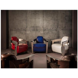 Aviator II Blue Leather Accent Chair