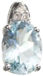 9ct white gold aquamarine and diamond pendant - Ernest Jones